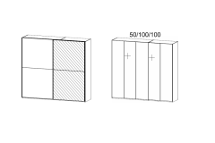 250x223x69cm - cu oglinda