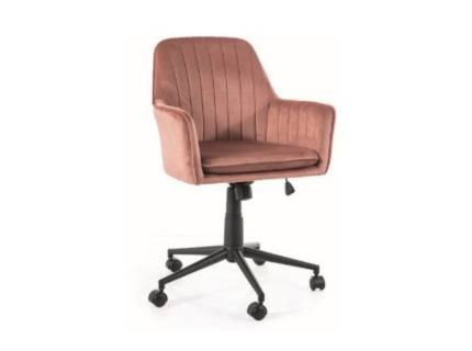Scaun de birou reglabil pe inaltime, rotativ Q-886 VELVET soft pink