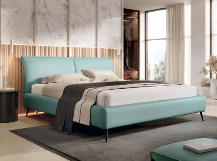 Cadru pat tapitat ZOYA SR 140/ 160/ 180cm personalizabil, picioare negre