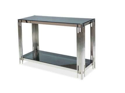 Consola FOSSIL C din sticla fumurie 120x40xH78cm, metal crom
