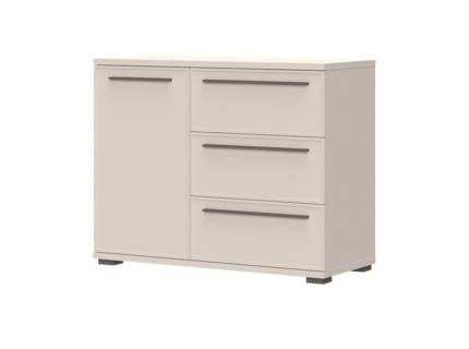 Comoda cu 1 usa si 3 sertare OPERA 107x85x45cm casmir, manere si picioare maro