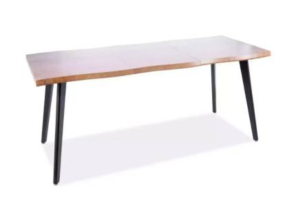 Masa extensibila FRESNO ARTISAN din furnir stejar, metal negru 120-180x80xH76cm 