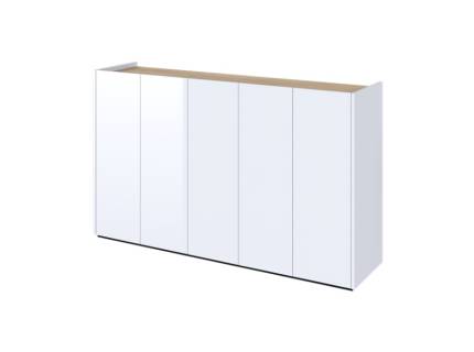 Comoda EASY EA-01 cu 5 usi 156x95x40cm alb lucios/ stejar 