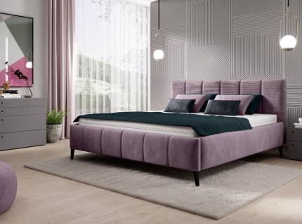 Cadru pat tapitat RIVA SR 140/ 160/ 180cm personalizabil, picioare negre