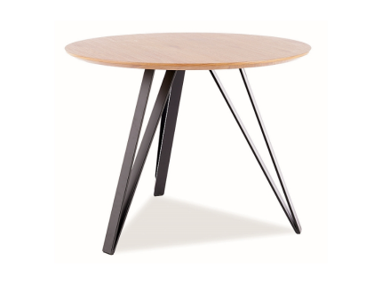 Masa TETIS din MDF stejar, metal negru 100xH76cm