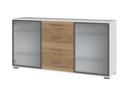 Comoda cu 2 usi din sticla si 4 sertare D9 ALL ROOM CONCEPT 167x83x40cm configurabila