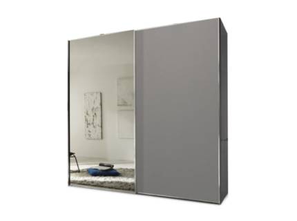 Dulap cu 2 usi glisante 167x240x68cm antracit mat/ gri mat - oglinda, maner crom model 2 SINFONIE PLUS 