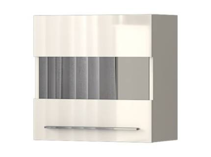 Corp suspendat cu 1 usa cu sticla PIANO BEIGE 60x57x29cm bej lucios - sticla, manere crom