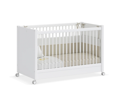 Patut alb cu roti (60x120cm) 