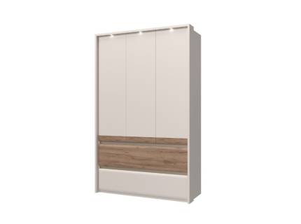 Dulap cu 3 usi si 2 sertare INVICTUS 142x226x60cm casmir/ stejar tabac