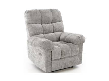 Fotoliu AMORE cu recliner electric, incarcare USB integrata, material textil-plusat grey, confortabil 105x100xH86cm