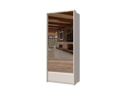Dulap cu 2 usi si 2 sertare INVICTUS 97x226x60cm casmir/ stejar tabac - oglinda