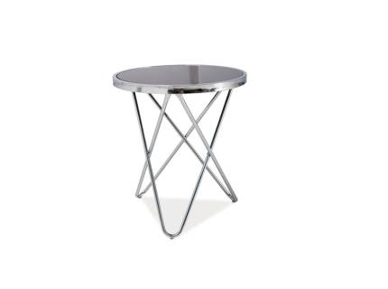 Masuta FABIA C din sticla neagra, metal crom 45xH50cm