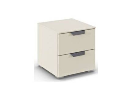 Noptiera cu 2 sertare ADITIO 40x42x42cm champagne, maner gri metalic