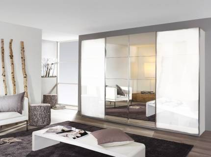 Dulap alb lucios/oglinda 316x230x62cm SYNCRONO