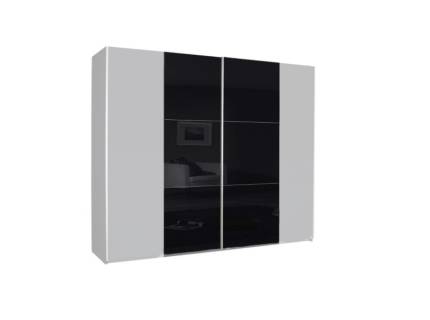 Dulap alb alpin/sticla neagra 261x210x59cm KRONACH COLOR II