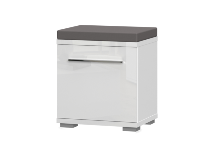 Banca cu 1 usa PIANO WHITE 46x53x36cm alb lucios