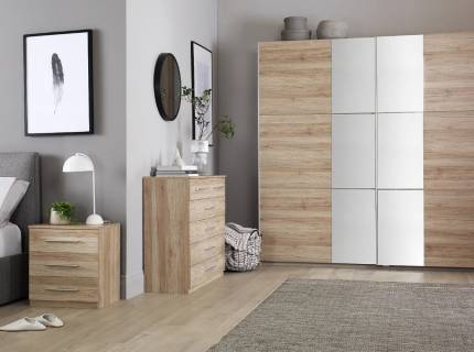 Dulap stejar sanremo/oglinda 261x210x59cm FELLBACH