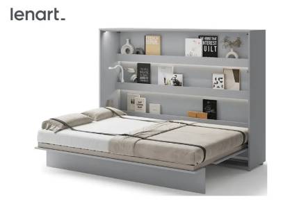 LENART BED CONCEPT BC-04 pat (140x200cm) rabatabil pe perete orizontal 211x46-168x158cm gri