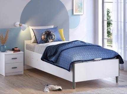 Pat cu lada fara tablie (120x200cm) WHITE