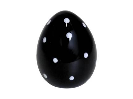 Ou mare negru cu buline albe din ceramica