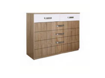 Comoda cu 6 sertare GANDRA 100x86x37cm sanremo/ alb alpin 