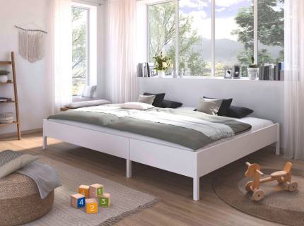 Cadru pat fara tablie MARE (270x200cm) alb alpin