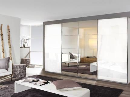 Dulap alb lucios/oglinda 361x211x62cm SYNCRONO