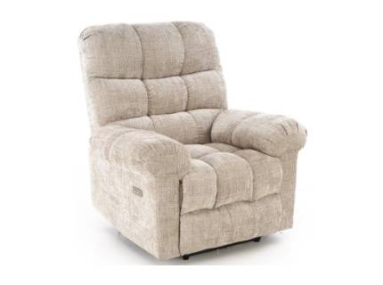 Fotoliu AMORE cu recliner electric, incarcare USB integrata, material textil-plusat beige, confortabil 105x100xH86cm