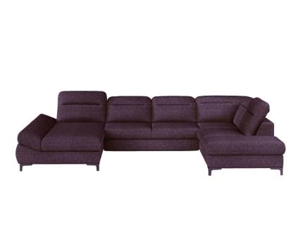 Coltar extensibil TIMOLA XL material textil gri, cu lada pentru depozitare, tetiere reglabile 215x348x175cm