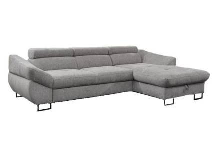 Coltar extensibil FABIO MINI cu lada pentru depozitare, tetiere reglabile, personalizabil 287x175cm