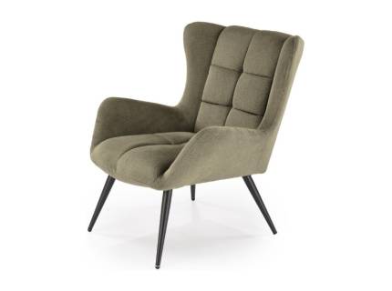 Fotoliu BYRON material textil olive, picioare negre 72x85xH92cm 