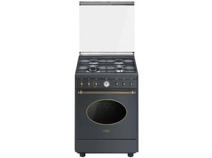 Aragaz mixt Smeg Colonial CO68GMA8, 60 cm latime, retro, antracit, Vapor Clean