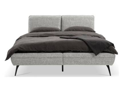 Pat tapitat cu somiera VERDE 140/ 160/ 180cm personalizabil, picioare negre