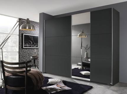 Dulap gri metalic/oglinda 218x210x59cm KRONACH I