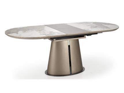 Masa extensibila ROBINSON din MDF si ceramica cu efect de marmura cappuccino, metal cappuccino 160-200x90xH76cm