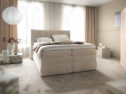 Pat Boxspring cu spatiu pentru depozitare AMBER 140/ 160/ 180cm personalizabil