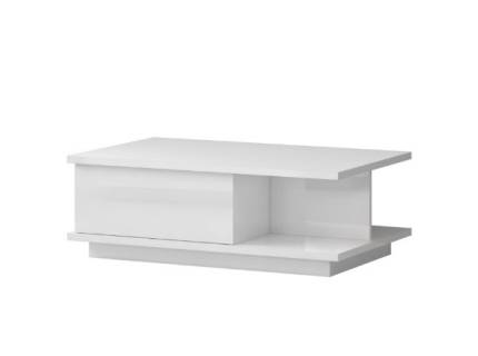 Masuta cu 1 sertar pentru depozitare PIANO WHITE 104x65x36cm alb lucios