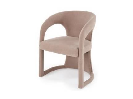 Scaun tapitat K615 catifea beige 60x58xH78cm, picioare tapitate beige