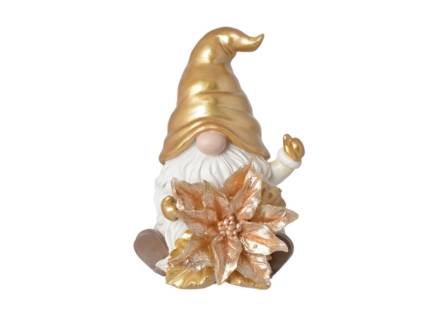 Pitic de Craciun cu floare auriu/ alb varianta 2/2 