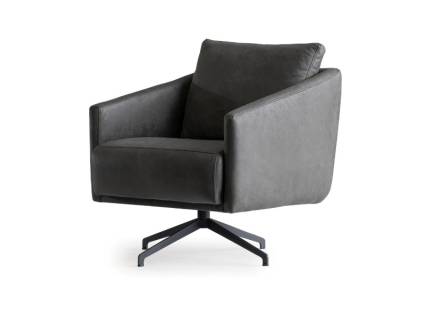 Fotoliu LIFE cu sezut rotativ, picioare metalice, premium, personalizabil 75x82xH75cm