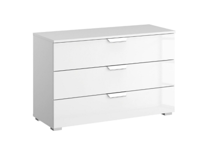 Comoda cu 3 sertare ADITIO 80x61x42cm alb alpin/ alb lucios 
