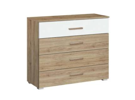 Comoda cu 4 sertare BARCELONA 93x81x42cm sanremo/ alb alpin 