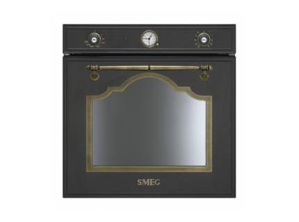 Cuptor incorporabil electric Smeg Cortina SF750AO, retro, antracit cu estetica alama, Vapor Clean