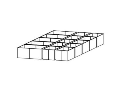 Set 4 cutii pt. interior sertar 90cm