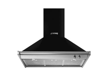 Hota semineu Smeg Classic KD90HNE, 90 cm, negru, retro