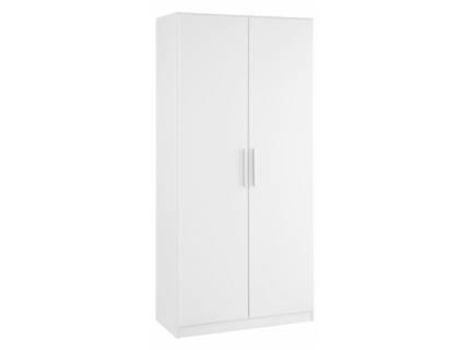 Dulap cu 2 usi cu balamale MINOSA 91x197x41cm alb alpin, maner aluminiu