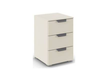 Noptiera cu 3 sertare ADITIO 40x42x61cm champagne, maner gri metalic 