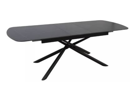 Masa extensibila VECTOR CERAMIC din ceramica neagra, metal negru 180-220x90xH75cm