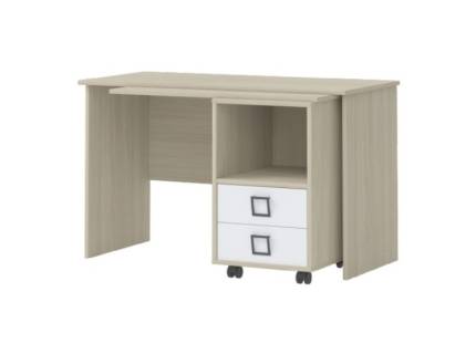 Birou cu corp suplimentar cu 2 sertare 125x60xH76cm KIKI NATURAL